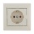 Розетка 1-м СП Mira 16А IP20 с заземл. защ. шторки со вставкой керамика крем. LEZARD 701-0303-124
