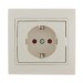 Розетка 1-м СП Mira 16А IP20 с заземл. защ. шторки со вставкой керамика крем. LEZARD 701-0303-124