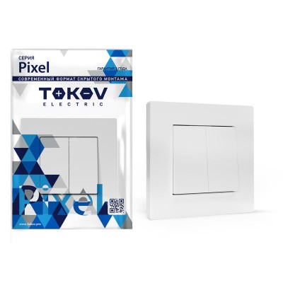 Выключатель 2-кл. СП Pixel 10А IP20 в сборе бел. TOKOV ELECTRIC TKE-PX-V2F-C01 Выключатель 2-кл. СП Pixel 10А IP20 в сборе бел. TOKOV ELECTRIC TKE-PX-V2F-C01