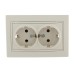 Розетка 2-м СП Mira 16А IP20 с заземл. со вставкой керамика крем. LEZARD 701-0303-127