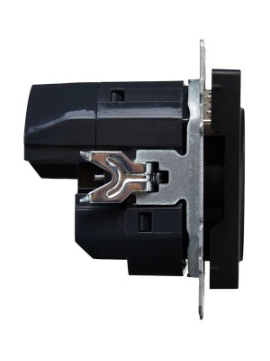 Розетка BRITE РЮш10-2-БрЧ 16А с USB A+A 3.1А с заземл. защ. шторки механизм черн. IEK BR-R14-16-U21-D31-K02 Розетка BRITE РЮш10-2-БрЧ 16А с USB A+A 3.1А с заземл. защ. шторки механизм черн. IEK BR-R14-16-U21-D31-K02