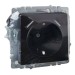Розетка BRITE РЮш10-2-БрЧ 16А с USB A+A 3.1А с заземл. защ. шторки механизм черн. IEK BR-R14-16-U21-D31-K02