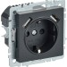 Розетка BRITE РЮш10-2-БрЧ 16А с USB A+A 3.1А с заземл. защ. шторки механизм черн. IEK BR-R14-16-U21-D31-K02