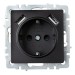 Розетка BRITE РЮш10-2-БрЧ 16А с USB A+A 3.1А с заземл. защ. шторки механизм черн. IEK BR-R14-16-U21-D31-K02