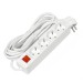 Удлинитель 4х5м с заземл. 16А IP20 3х1 с выкл. бел. DOMTOK 2500