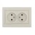 Розетка 2-м СП Mira 16А IP20 без заземл. со вставкой керамика крем. LEZARD 701-0303-128