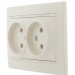 Розетка 2-м СП Mira 16А IP20 без заземл. со вставкой керамика крем. LEZARD 701-0303-128