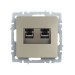 Розетка компьютерная двойн. СП RJ45 кат.5E BRITE РК10-2-БрШ механизм шампань IEK BR-K20-1-K37