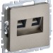 Розетка компьютерная двойн. СП RJ45 кат.5E BRITE РК10-2-БрШ механизм шампань IEK BR-K20-1-K37