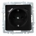 Розетка BRITE РЮш11-1-БрЧ 16А с USB A+C 18Вт с заземл. защ. шторки механизм черн. IEK BR-R14-16-U22-018-K02