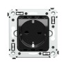 Розетка 1-м СП 2мод. Avanti "Черный квадрат" 16А IP20 2P+E защ. шторки черн. DKC 4402003