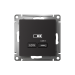 Розетка USB AtlasDesign тип C 65Вт QC PD высокоскор. ЗУ механизм карбон SE ATN001027