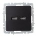 Розетка BRITE USB A+A 3.1А РЮ10-1-БрЧ механизм черн. IEK BR-U21-D31-K02
