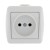 Розетка 1-м ОП Nata 16А IP20 без заземл. керамика бел. LEZARD 710-0200-121