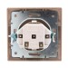 Розетка 1-м СП Mira 16А IP20 с заземл. защ. шторки со вставкой керамика свет. корич. перламутр. LEZARD 701-3131-124