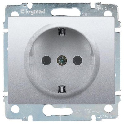 Розетка 1-м СП Galea Life 16А IP20 2P+E с заземл. защ. шторки немецк. стандарт с лицев. панелью механизм алюм. Leg 771363 Розетка 1-м СП Galea Life 16А IP20 2P+E с заземл. защ. шторки немецк. стандарт с лицев. панелью механизм алюм. Leg 771363