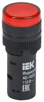 Лампа светосигнальная AD16DS d16мм 110В AC/DC красн. KARAT IEK BLS10-ADDS-110-K04-16