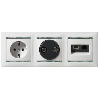 Розетка 1-м СП Valena 16А IP21 230/250В 2P+E с заземл. защ. шторки на винтах механизм сл. кость IEK 774321