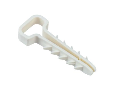 Дюбель-хомут PCD-F 05х10-45-100WH для плоского кабеля PA6.6 бел. (уп.100шт) JazzWay 5054929