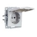 Розетка BRITE РСбш10-3-БрА 16А IP20 с заземл. защ. шторки с крышкой механизм алюм. IEK BR-R16-16-K47