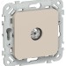 Розетка телевизионная оконечная СП FLITE РТВм-1-1-1-ФлЛ тип M экранир. механизм льняной IEK FI-A13-O-K88