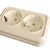 Розетка 2-м ОП 16А IP20 с заземл. крем. Makel 45282