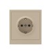 Розетка силовая KANT 2P+E без шторки ванильн. марципан DKC 7015033
