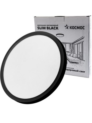 Светильник светодиодный SLIM BLACK 28Вт 4500К IP40 2398лм 230В 300х25мм КОСМОС KSlim28w_B4500K