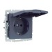 Розетка BRITE РСбш10-3-БрМ 16А IP20 с заземл. защ. шторки с крышкой механизм маренго IEK BR-R16-16-K35