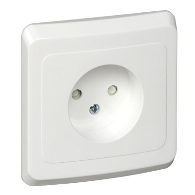 Розетка 1-м СП Этюд 16А IP20 250В без заземл. защ. шторки бел. SE PC16-002B Розетка 1-м СП Этюд 16А IP20 250В без заземл. защ. шторки бел. SE PC16-002B