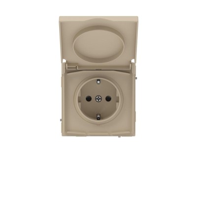 Розетка силовая KANT IP44 2P+E защ. шторки с крышкой ванильн. марципан DKC 7015013
