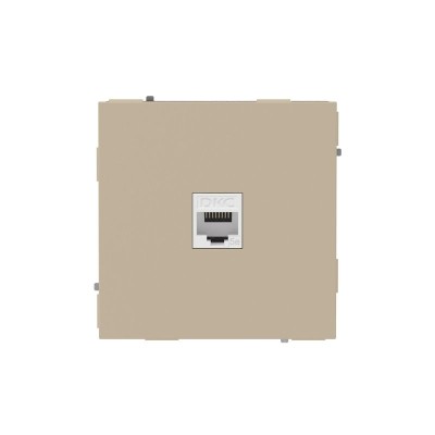 Розетка компьютерная 1-м KANT RJ45 кат.5E без шторки ванильн. марципан DKC 7015663