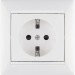 Розетка 1-м СП Valena 16А IP21 230/250В 2P+E с заземл. защ. шторки на винтах механизм бел. Leg 774421