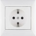 Розетка 1-м СП Valena 16А IP21 230/250В 2P+E с заземл. защ. шторки на винтах механизм бел. Leg 774421