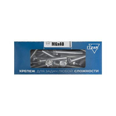 Болт с шестигранной головкой М6х40 DIN 933 оцинк. (уп.50шт) Zitar 105204