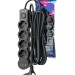 Удлинитель 4х5м с заземл. 10А IP20 USB type-Aх2 + type-C 2500Вт 220В ПВС 3х1 с выкл. черн. КОСМОС YKsm5m4g-Z-VU10А-B