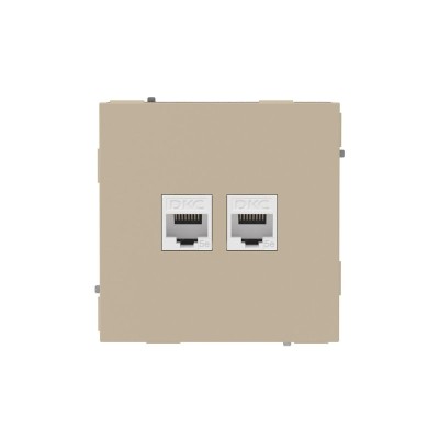 Розетка компьютерная 2-м KANT RJ45 кат.5E без шторки ванильн. марципан DKC 7015664