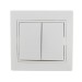 Выключатель 2-кл. СП Mira 10А IP20 с бел.вставкой бел. LEZARD 701-0202-101