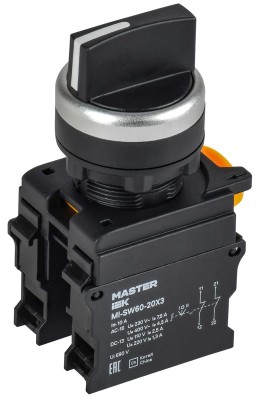 Переключатель 3 полож. 2НО черн. MASTER IEK MI-SW60-20X3-5-24-3-K02