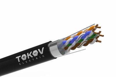 Кабель витая пара F/UTP 4х2х24AWG(0.52мм) кат.5E PE outdoor Fluke tested 305м (м) PRO TOKOV ELECTRIC TKP-C05-F42-5E-RU-OD