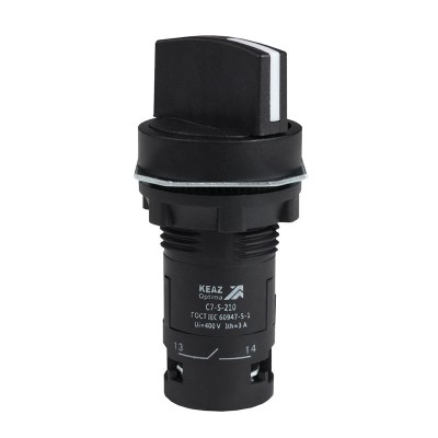 Переключатель 2 положения OptiSignal Compact D22 С7-S-210 черн. 1НО XB7ND21 КЭАЗ 362133