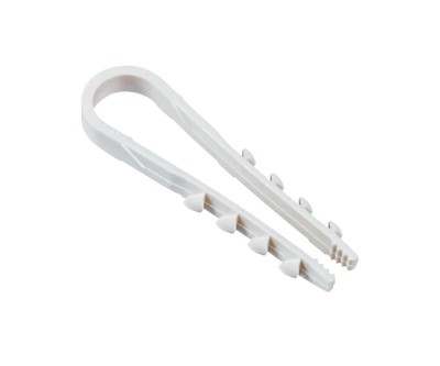 Дюбель-хомут PCD-R 11-18-55-100WH для круглого кабеля PA6.6 бел. (уп.100шт) JazzWay 5054806