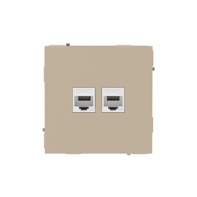 Розетка компьютерная 2-м KANT RJ45 кат.6A без шторки ванильн. марципан DKC 7015674