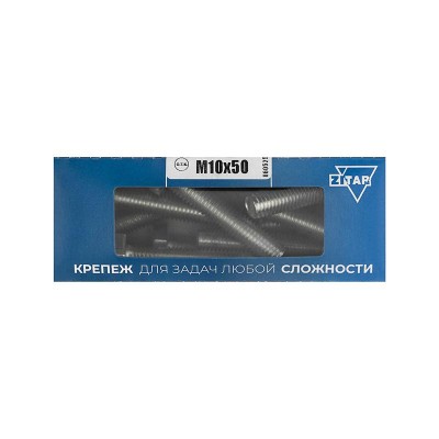 Болт с шестигранной головкой М10х50 DIN 933 оцинк. (уп.10шт) Tech-Krep/Zitar 105217