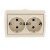 Розетка 2-м ОП Nata 16А IP20 с заземл. керамика крем. LEZARD 710-0300-127