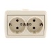 Розетка 2-м ОП Nata 16А IP20 с заземл. керамика крем. LEZARD 710-0300-127