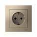 Розетка 1-м СП AtlasDesign 16А IP20 с заземл. защ. шторки в сборе шампань SE ATN000544