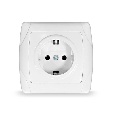Розетка 1-м СП Маргарита 16А IP20 с заземл. бел. UNIVersal М0028 Розетка 1-м СП Маргарита 16А IP20 с заземл. бел. UNIVersal М0028