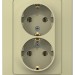 Розетка 2-м СП Blanca 16А IP20 250В с заземл. без защ. шторок беж. SE BLNRS001027