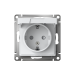Розетка AtlasDesign 16А IP20 с заземл. защ. шторки с крышкой механизм лотос SE ATN001346